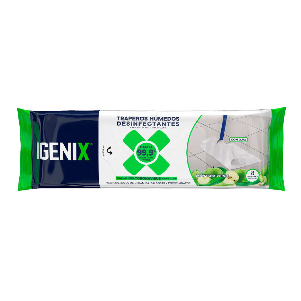 Trapero Piso Desinfect Verde IGENIX 12x8un