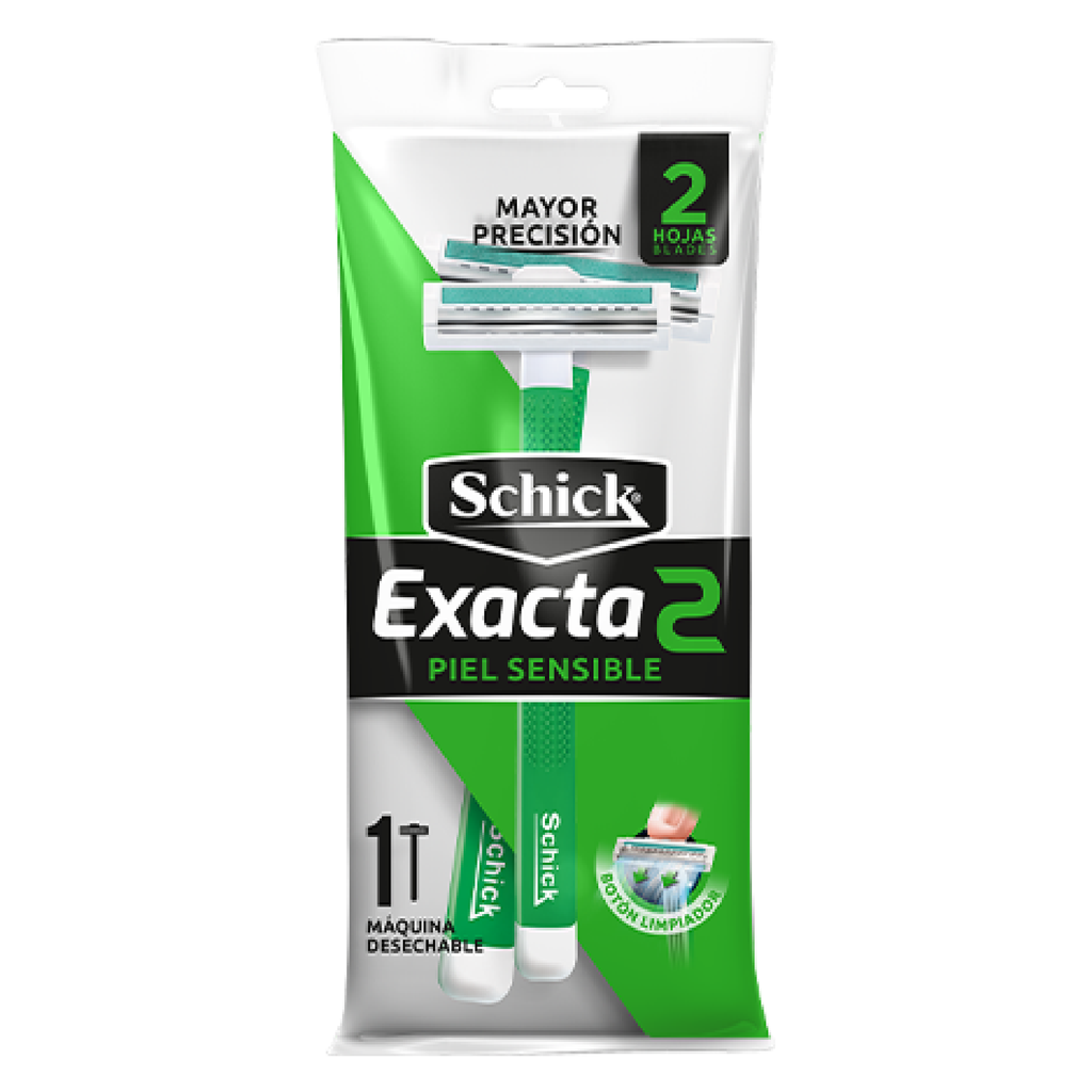Máquina de afeitar piel sensible SCHICK EXACTA2 1x12un