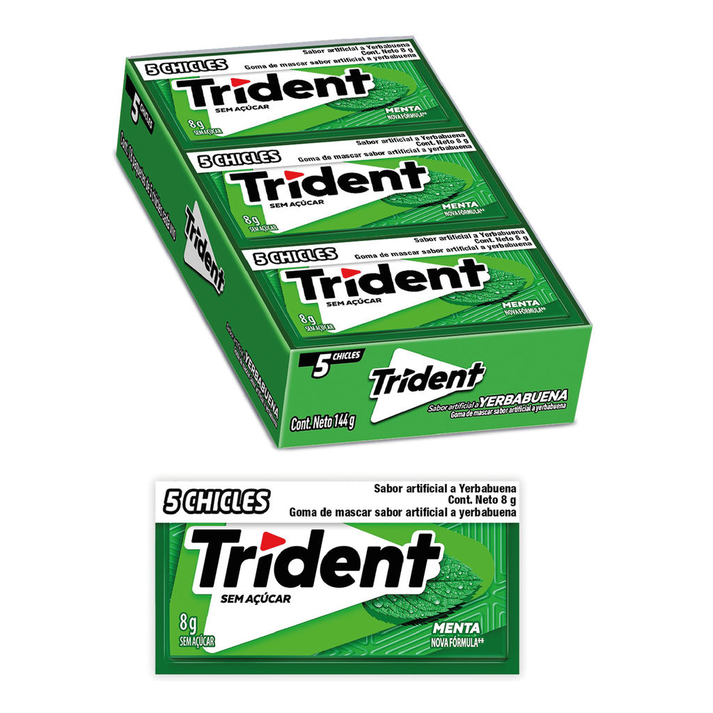 Trident 5S Yerbabuena 18x8g 