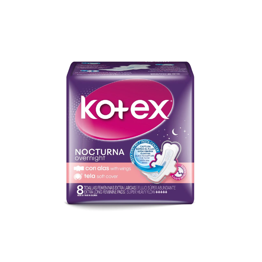 Toalla Femenina Nocturna Tela C/A ttx KOTEX 8un