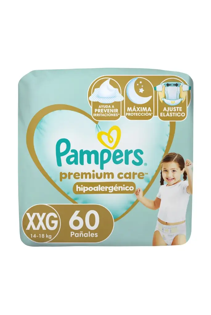 Pañal Premium Care XXG Pampers 2x60un 