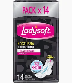 Toalla Femenina Nocturna LADYSOFT 12x14un