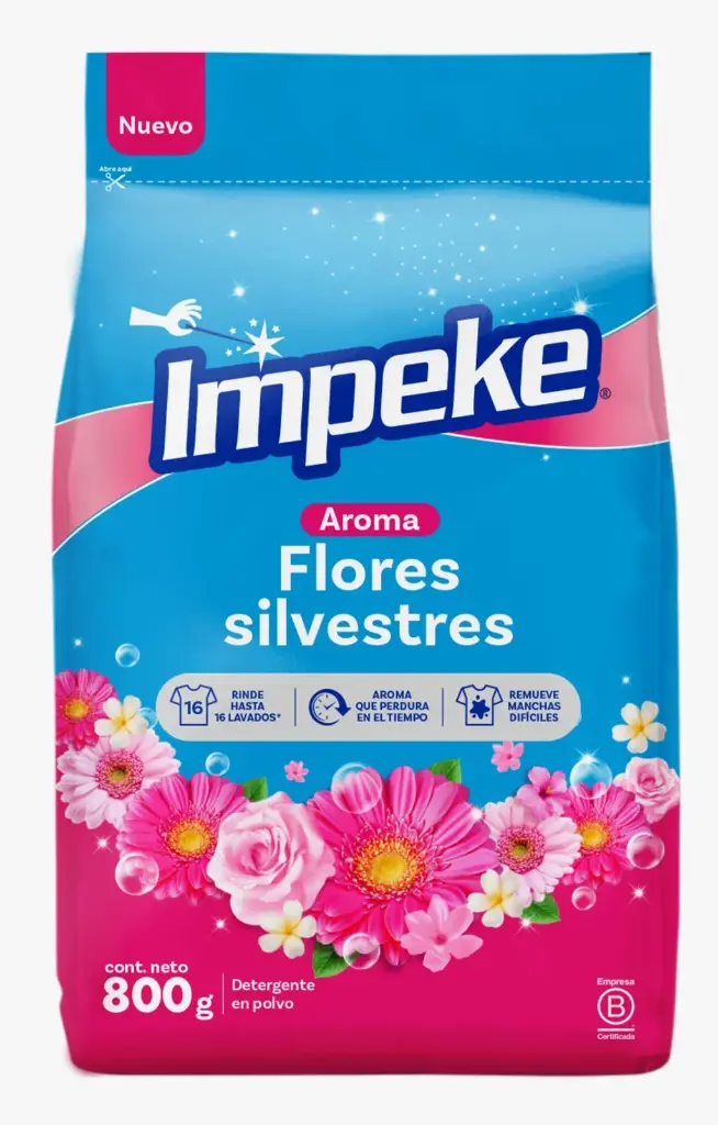 Detergente en Polvo Flores Silvestre Impeke 16x800gr 