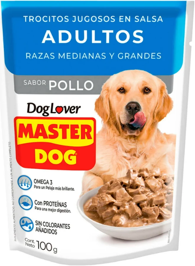 Alimento Húmedo Pollo Adulto Master Dog 20x100gr
