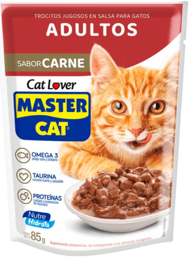 Alimento Húmedo Carne Adulto Master Cat 20x85gr