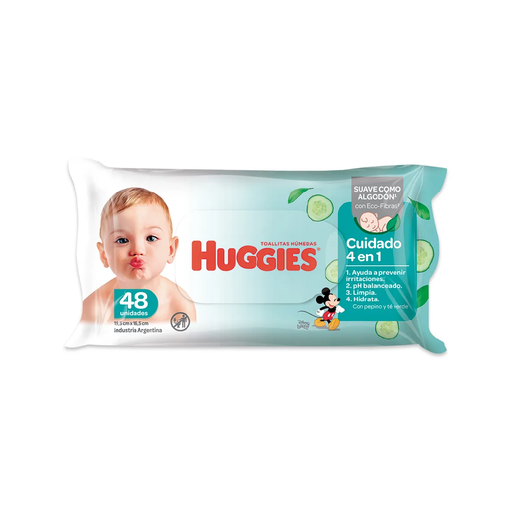 [12292] Toalla Húmeda Cuidado 4en1 C/Tapa HUGGIES 24x48un