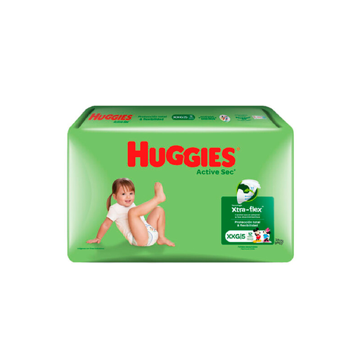 [12381] Pañal Active Sec XXG Smurf HUGGIES 8x10un