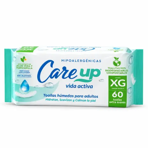 [46122] Toalla Húmeda Adulto CareUp 12x60un